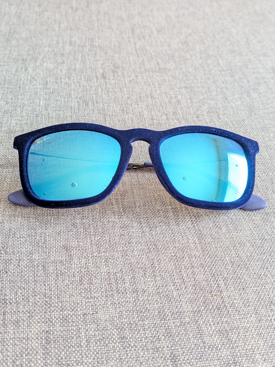 Ray-Ban Accessories - NWB Ray Ban Chris Blue Velvet Frame Blue Mirror Wayfarer Sunglasses RB4187